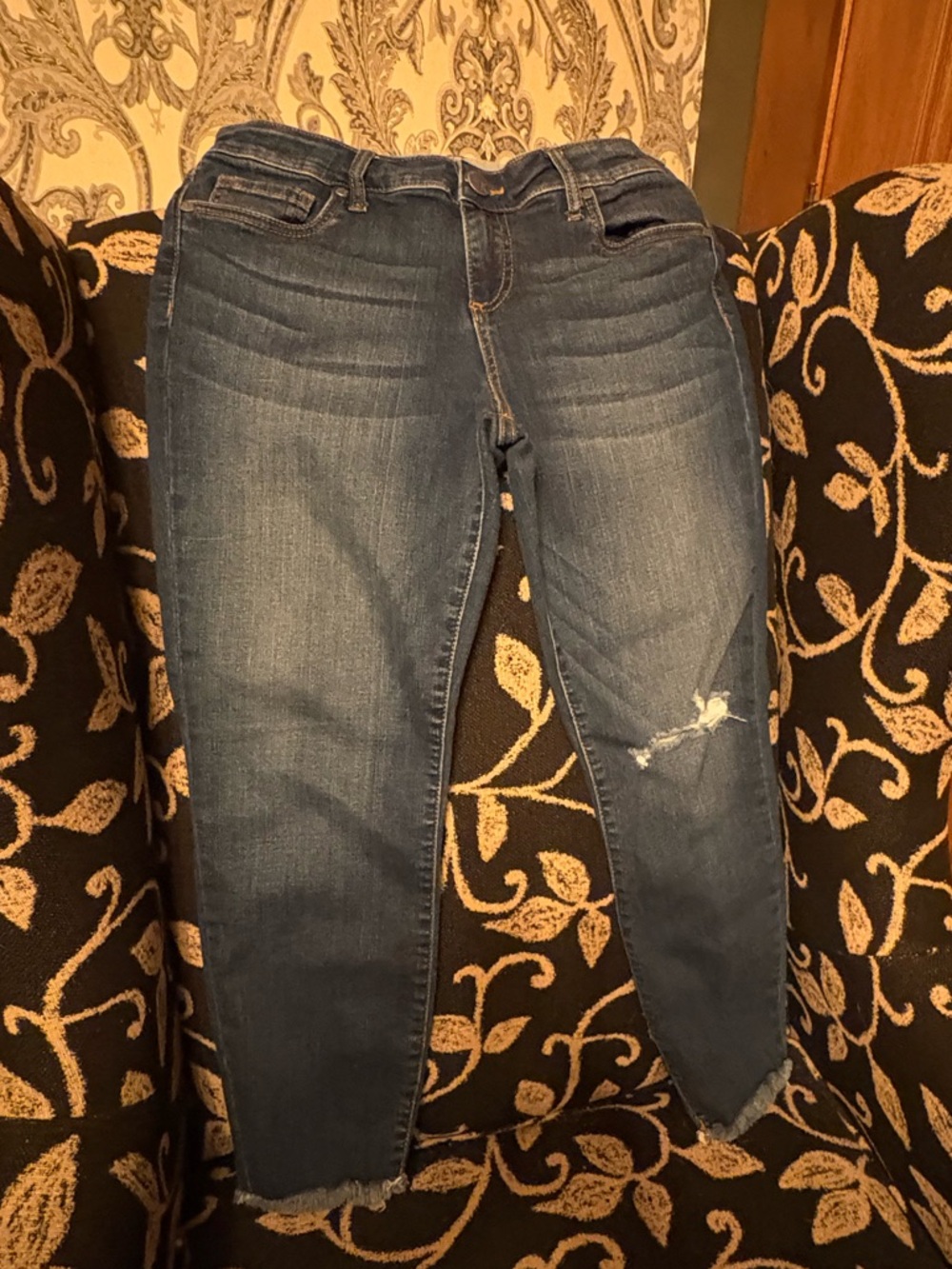 Kut from the Kloth Donna Dark Blue Ankle Distressed Skinny Jeans